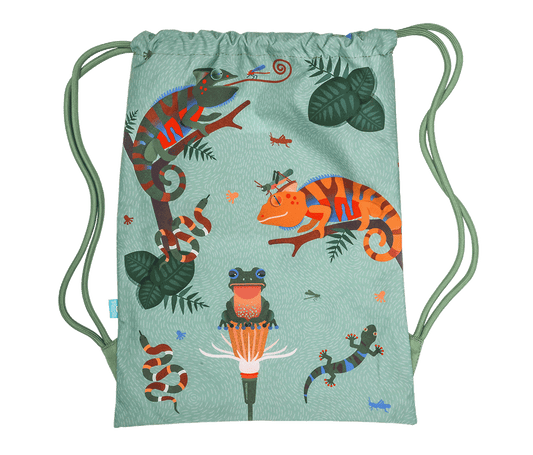Big Drawstring Bag - Quirky Chameleon