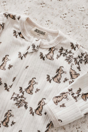Bencer & Hazelnut - Bunny Pointelle Zipsuit