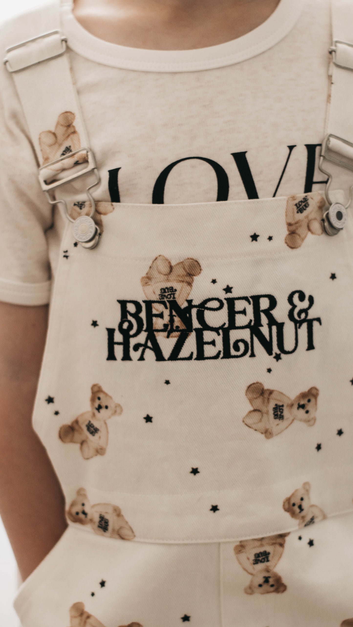 Bencer & Hazelnut - Denim Overalls - Basil Bear
