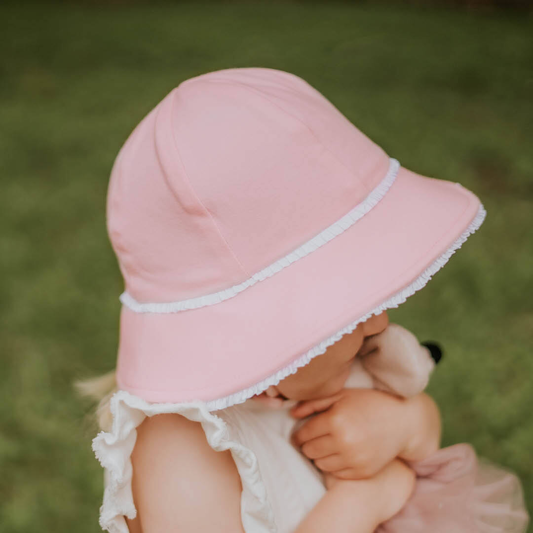 Bedhead Hats - Toddler Bucket Hat - Blush Pink with Frill