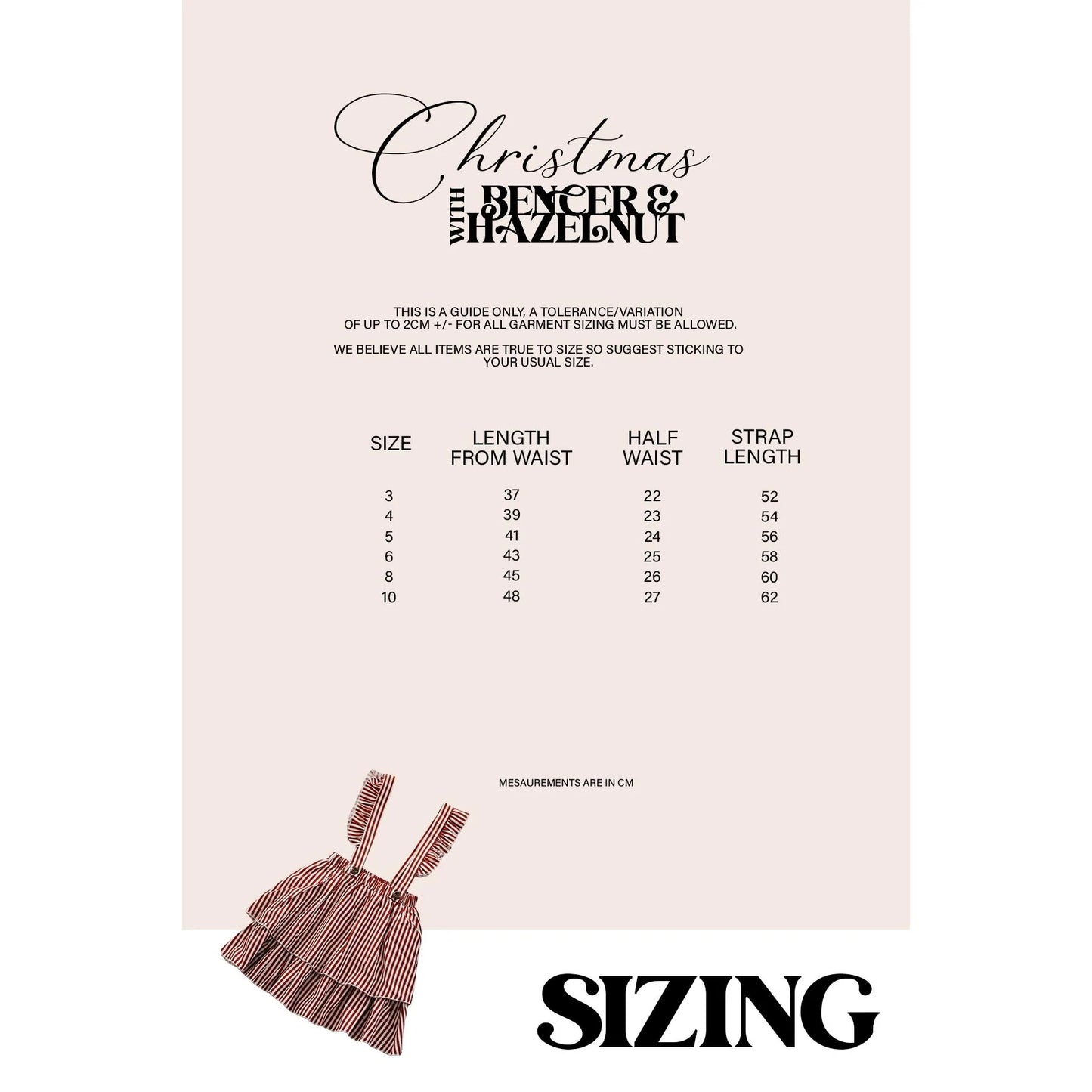 Bencer & Hazelnut - Claus Suspender Skirt - Christmas 2022