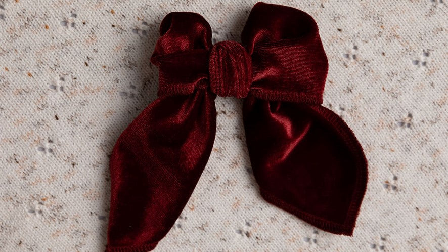 Bencer and Hazelnut - Red Velvet Bow - Clip In - Christmas Collection 2022