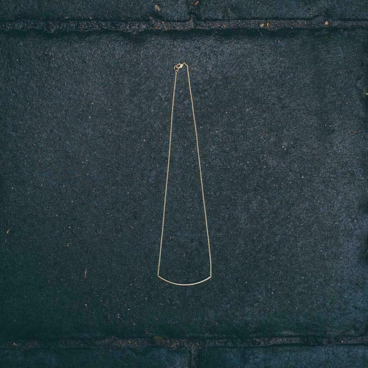 Handmade Delicate Curved Tube Necklace - Gold