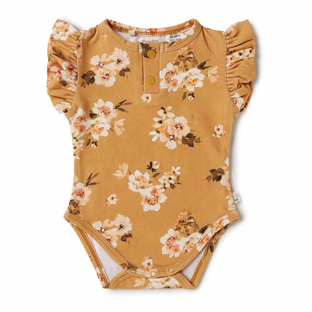Snuggle Hunny Kids - Short Sleeve Bodysuit - Golden Flower