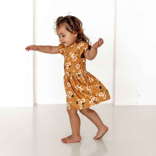 Snuggle Hunny Kids - Golden Flower- Organic Dress