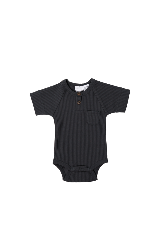 Jamie Kay - Wide Rib Hugo Short Sleeve Bodysuit - Lunar