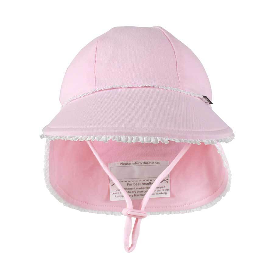 Bedhead Hats - Legionnaire Hat with Strap - Ruffle Trim Blush
