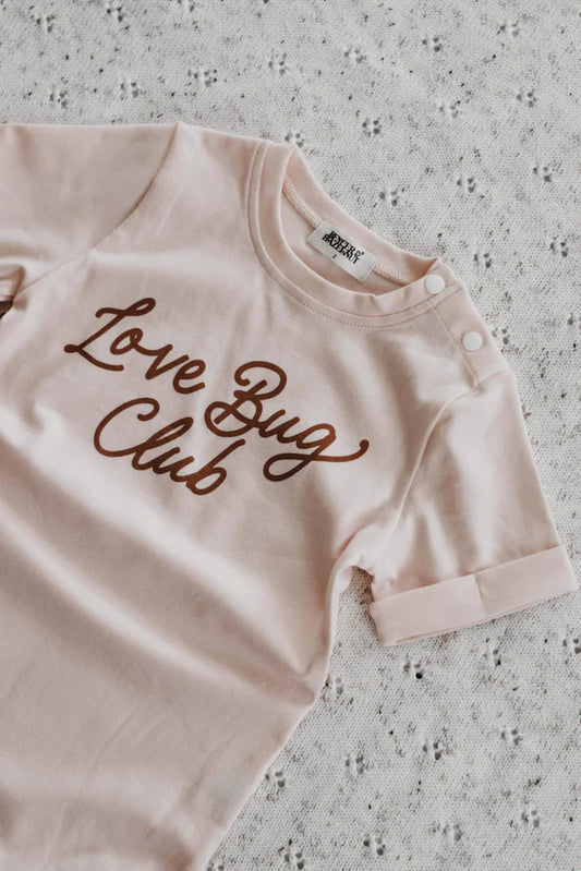 Bencer & Hazelnut - Love Bug Club Scripted Bodysuit/Tee - Pink