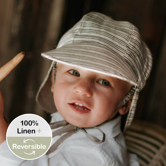 Bedhead - "Lounger" Reversible Flap Baby Sunhat - Leo/Moss