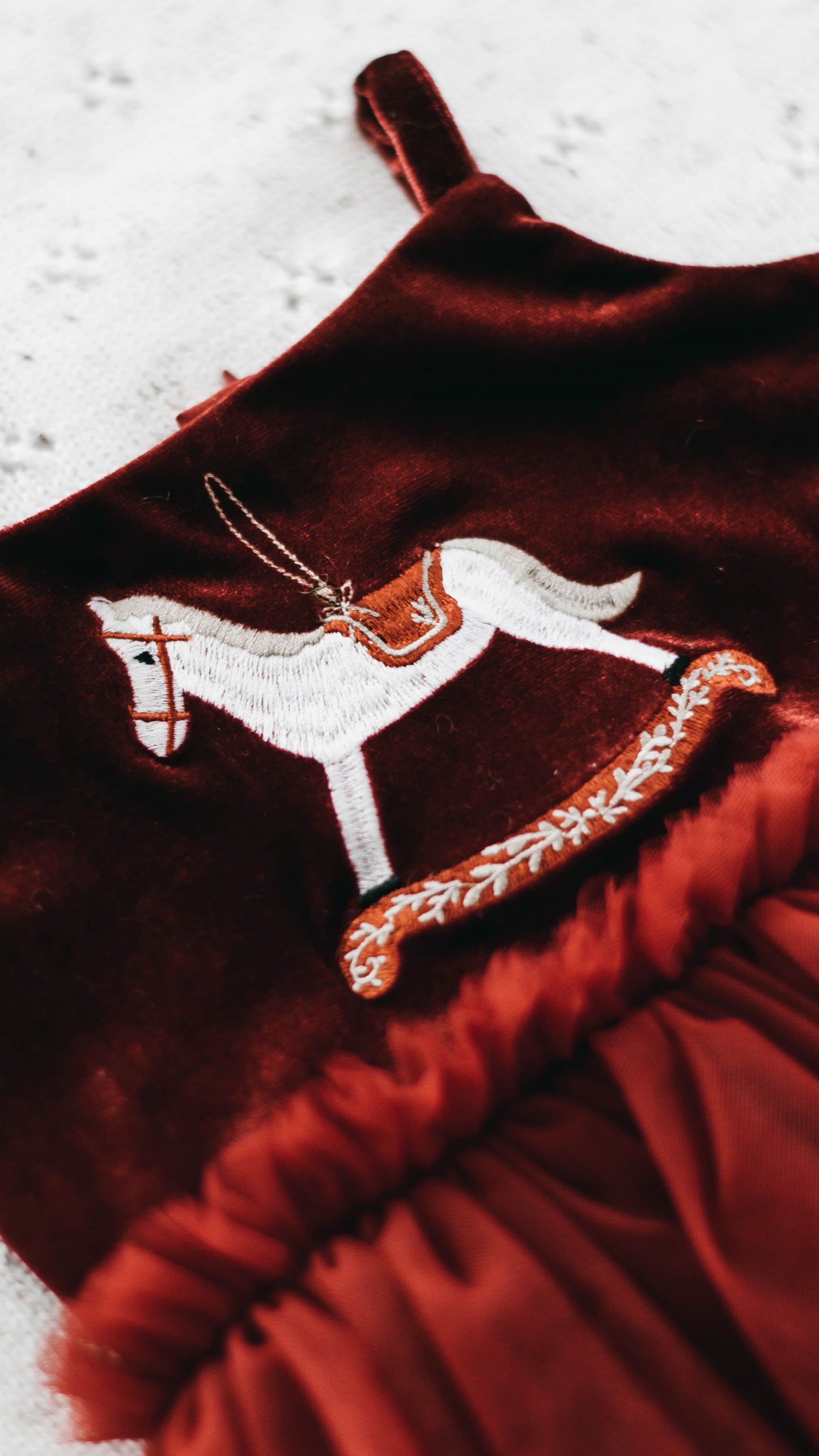 Bencer and Hazelnut - Rocking Horse Dress - Red