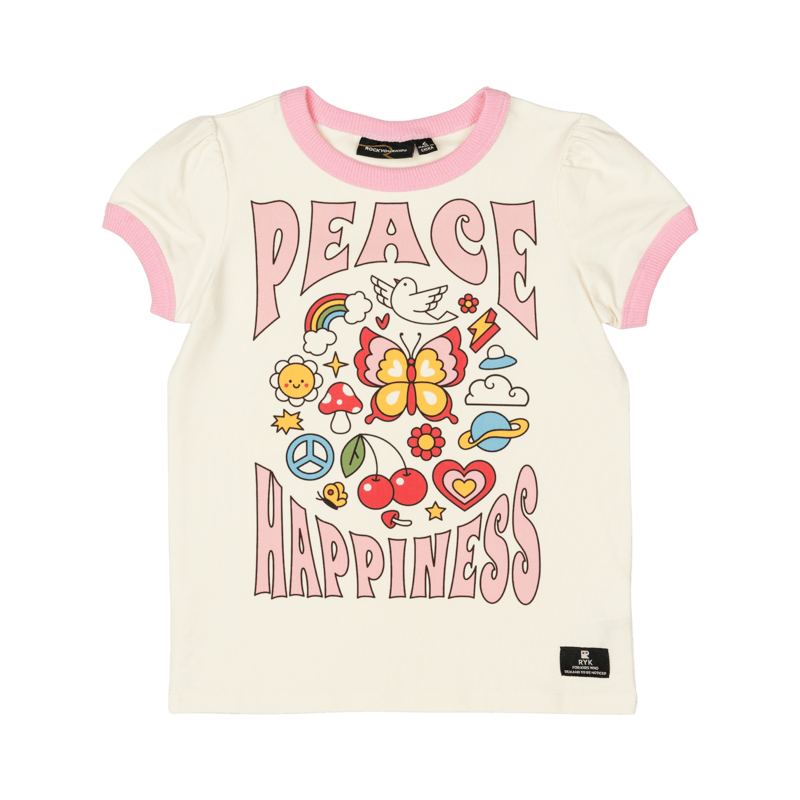 Rock Your Baby - Peace Happiness T-Shirt