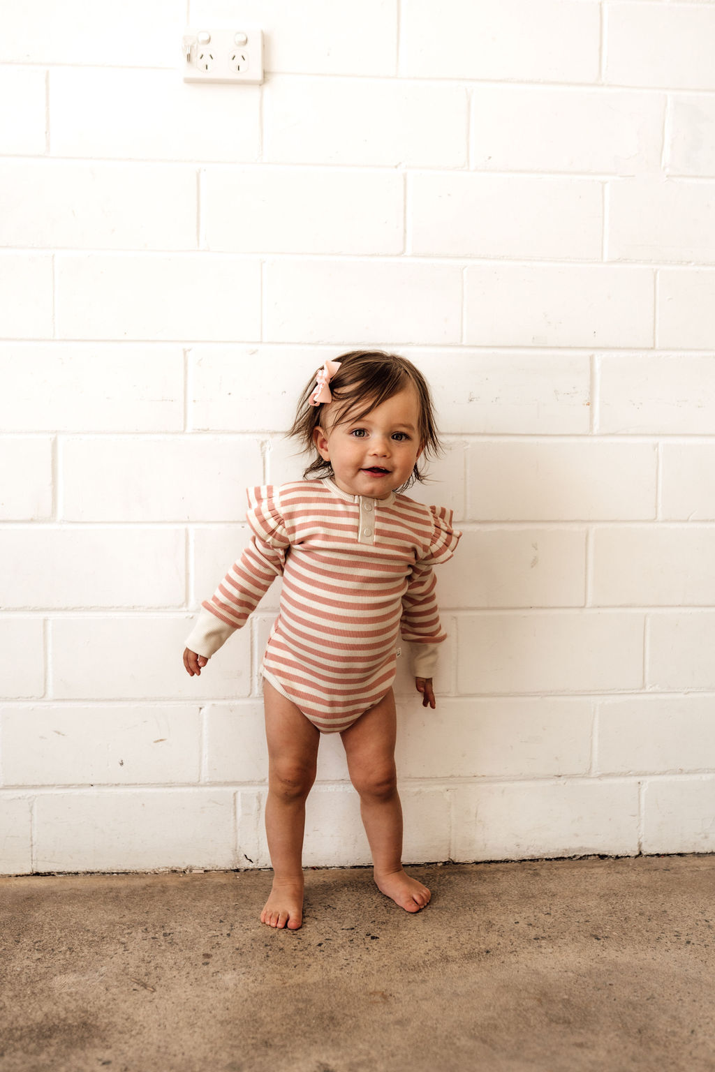 Snuggle Hunny Kids - Rose Stripe Long Sleeve Bodysuit