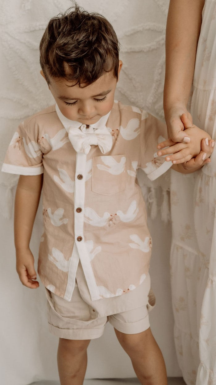 Bencer and Hazelnut - Turtle Dove Boys Shirt - Christmas Collection 2022