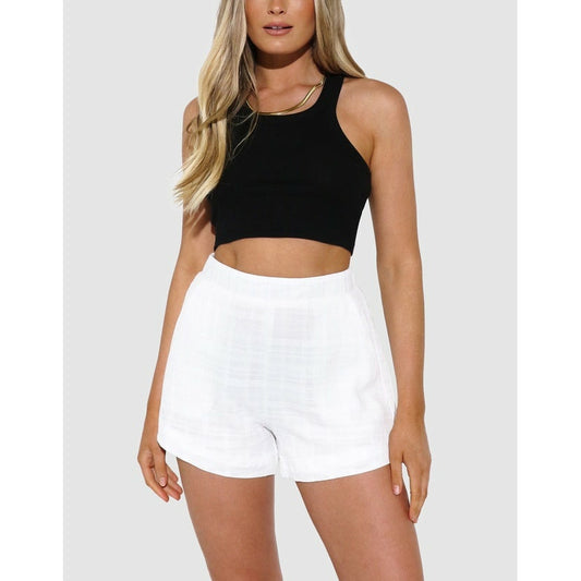 Xana High Waisted Shorts - White