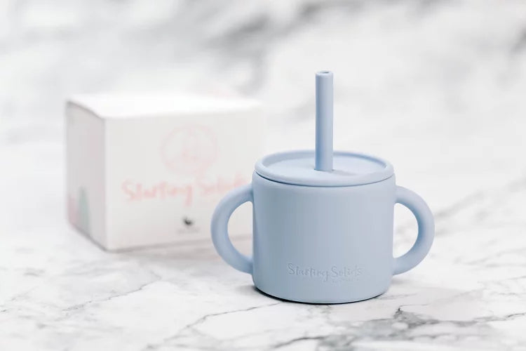 Starting Solids - The Ideal First Baby Cup 2.0 - Soft Blue