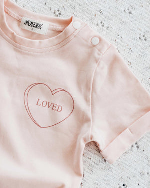Bencer & Hazelnut - Candy Loved Bodysuit/Tee - Peach Pink